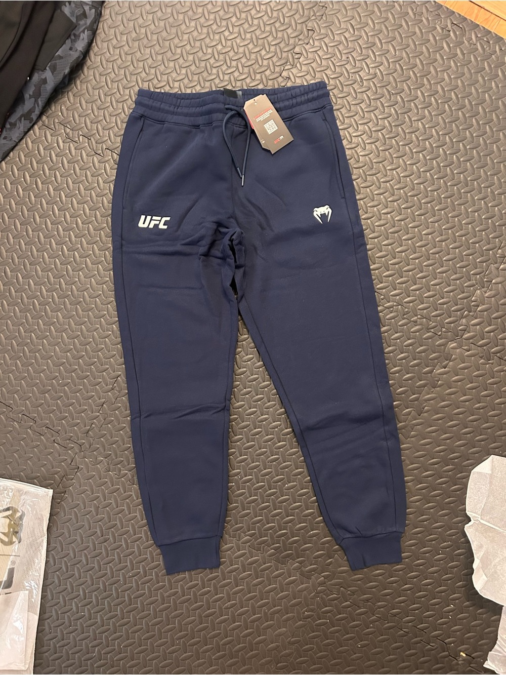 UFC Navy and Red Branded Athletic Joggers